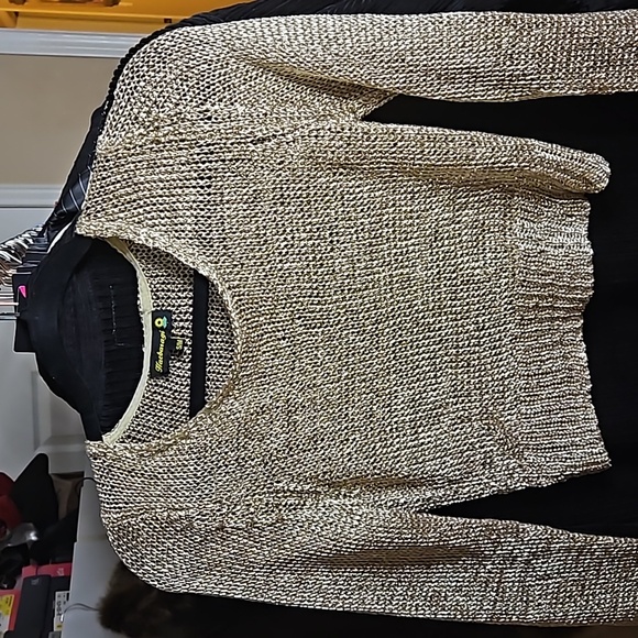 Rare - Stunning Haebaragi Gold Knit Top ptp16 stretches ptp21 - Picture 8 of 9